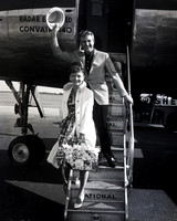 Liberace and friend arriving at Pensacola Airport